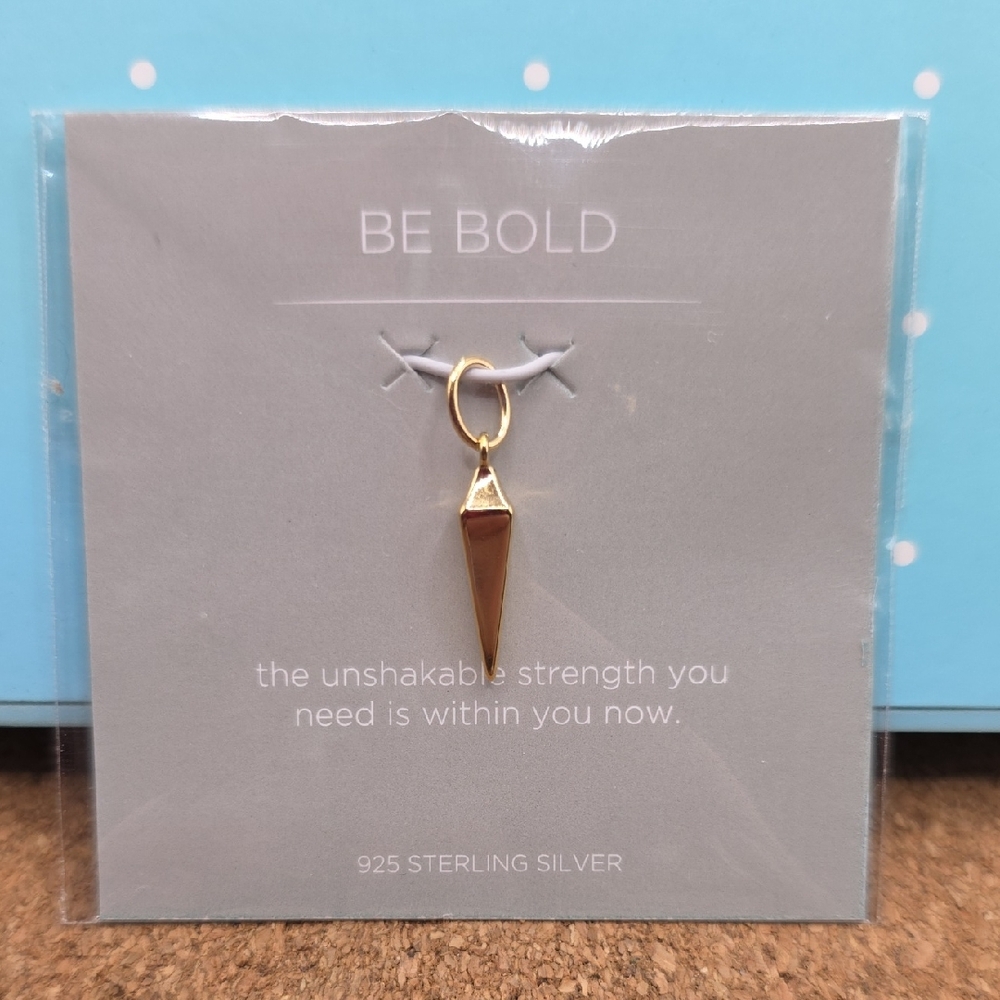 3/$25 🦉 Origami Owl Gold BE BOLD Sterling Silver Key Necklace Charm Pendant